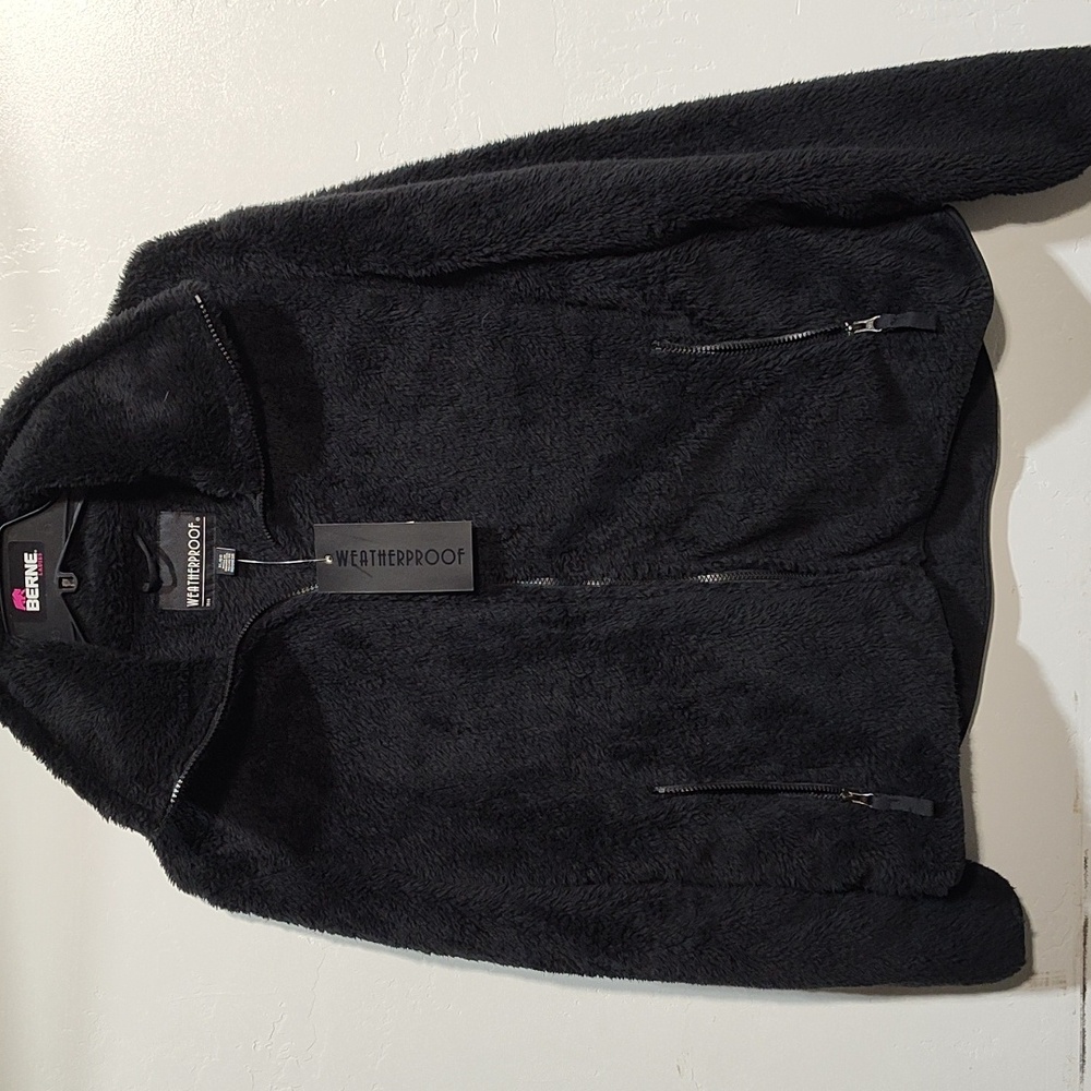 Black Faux Fur Jacket, XL,Nwt